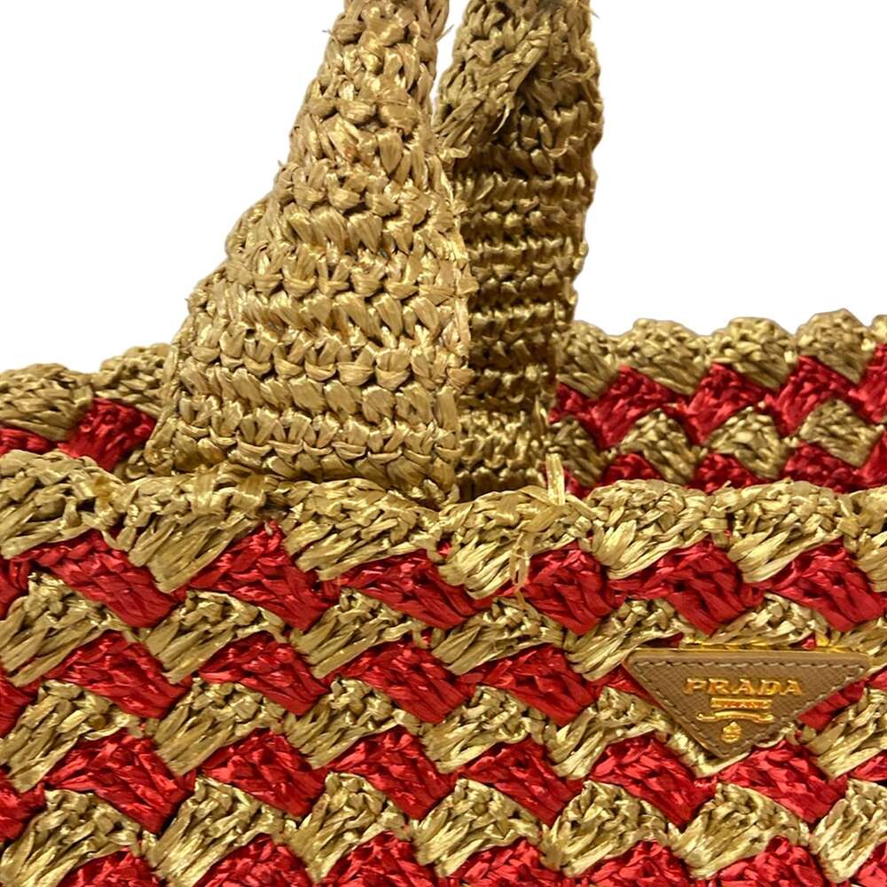 Prada Tote Bag Beige Red - Picture 11 of 15